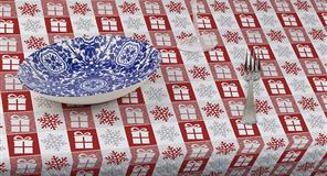 Mantel Papel Pleg. 1/8 100x100 Deco. Copos Rojo (Tinta Roja/Gris) Embolsado 15pq de 10uds.
