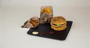 Bolsa Papel Antigrasa Eco 12+6x12cm Deco. Prensa 2.000 uds (Fast Food)