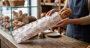 Bolsa Papel 12+6x58 40gr. Blanco Deco. Bakery 1.000 uds.