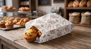Bolsa Papel 14+7x24cm 40gr. Blanco Deco. Bakery 1.000 uds.
