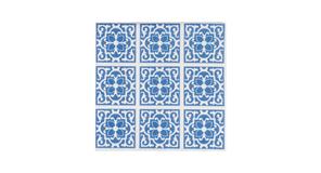 Serv. Bambutex 48x48 300ud. Blanco Deco. Azulejo Azul