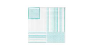 Serv. Bambutex 48x48 300ud. Blanco Deco. Campos  Agua Marina