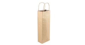 Bolsa Vino Asa Rizada Kraft 100gr 14+8x40cm 500uds