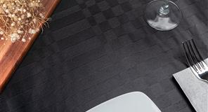 Mantel Extratela Cuadros 100x100cm Negro (Confeccionado a 96x96cm)