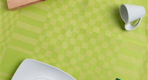 Mantel Extratela Cuadros 120x120cm Pistacho (Confeccionado a 116x116cm)