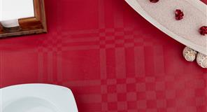 Mantel Extratela Cuadros 160x160cm Burdeos (Confeccionado a 156x156cm)