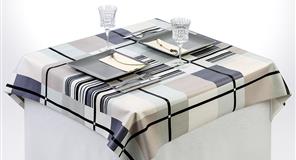 Mantel Extratela Alba Plus 120x120cm Cuadros+Rayas (Confeccionado a 116x116cm)