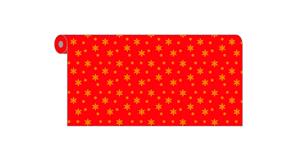Rollo Novotex Rojo 1,20x7m Deco. Estrellas (Tinta Oro) Prec. 40cm 20uds