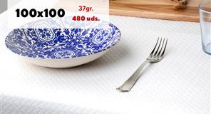 Mantel papel blanco 100x100 37gr. Tipo E 480uds.