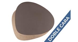 Mantel Polipiel Oval. 37x43 Marrón-Oro (12pq x 12uds)