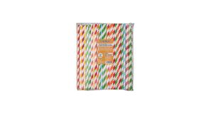 Pajita de papel rayada 210×6 mm, 3 capas (mix 5c.) 250 uds/pack, 10 packs/caja