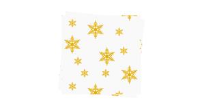 Servilleta 40x40 PP 600ud Blanco Deco. Estrellas (Tinta Oro)