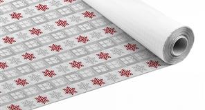 Rollo Papel Blanco 1,2x50m 37gr. Deco. Copos Gris (Tinta Gris/Roja)