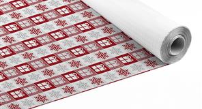 Rollo Papel Blanco 1,2x50m 37gr. Deco. Copos Rojo (Tinta Roja/Gris)