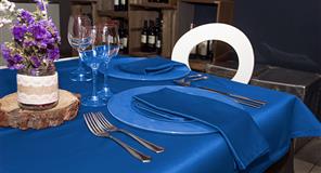 Mantel Tela Raso Satén 100x100cm Color Azul (50% Poliéster / 50% Algodón)