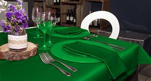 Mantel Tela Raso Satén 100x100cm Color Verde (50% Poliéster / 50% Algodón)