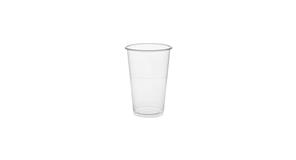 Vaso Reutilizable PP 330cc Transparente Caja Expositora (25pq x 25uds)